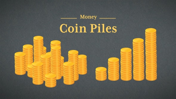 Money - Coin Piles 2D Animation