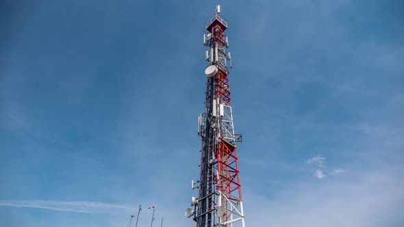 Timelapse Of A 5G Network Tower