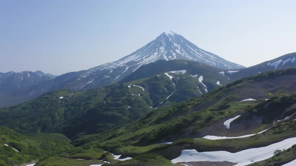 Beautiful Mountain Landscape of Vilyuchinsky Volcano at Sunny Day