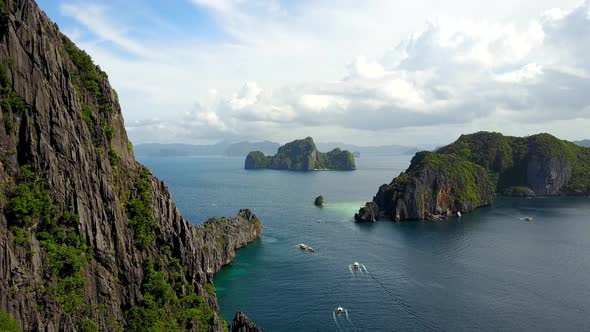 Aerial View from Miniloc Island, Bacuit Bay, El-Nido. Palawan Island, Philippines