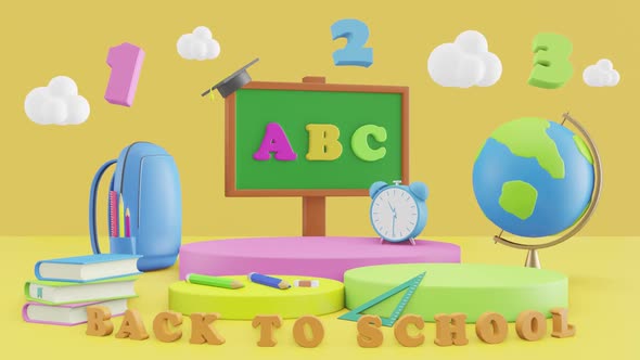 Back to school 3d background