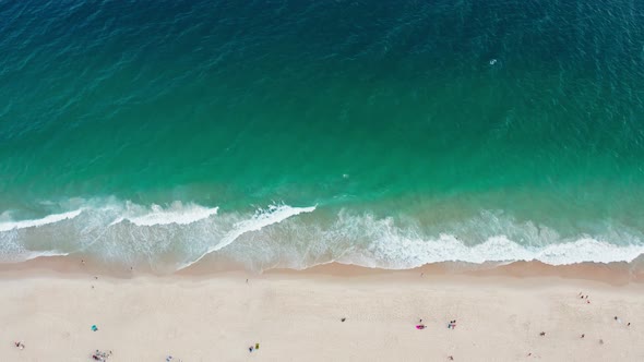 Drone image seen from above the beach