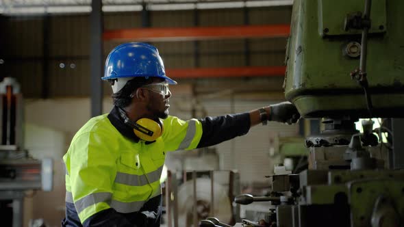 African American technician workers working in heavy industry , innovative industry standard