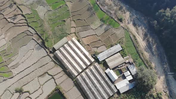 Aerial View Of Farming Land.