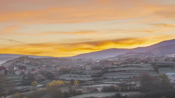 Mountain Village Night to day Sunset Timelapse HD alt