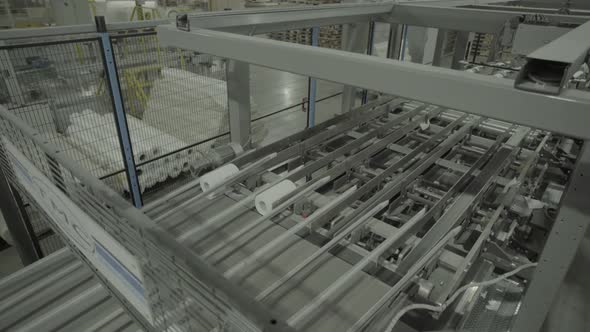 A Working Conveyor in a Paper Mill. Technology. Factory. Kyiv. Ukraine. alt