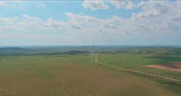 Tall Wind Blade Generators in a West Texas Field of a Larger Wind Farm alt