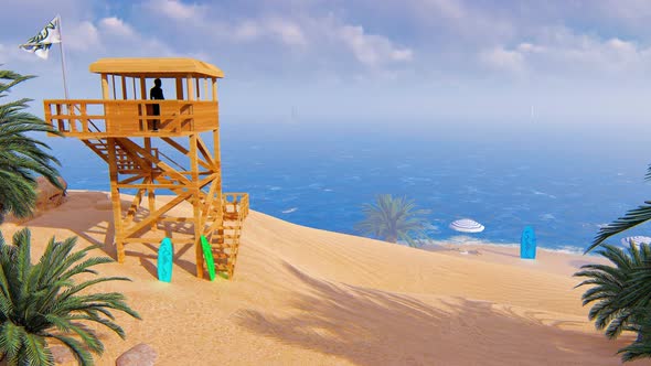 Coast Of The Sea And A Rescue Tower 2k
