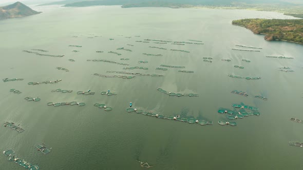 Fish Farm on the Lake Taal, Philippines. alt