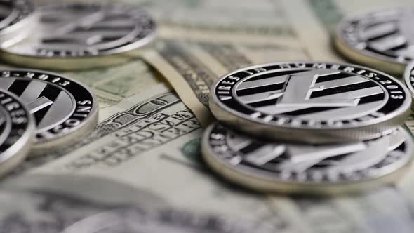 Rotating shot of Bitcoins alt