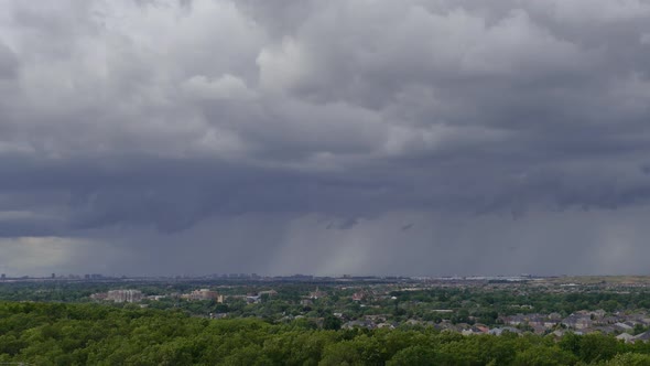 Time lapse of ominous storm clouds, Mississauga, Canada, wide shot alt