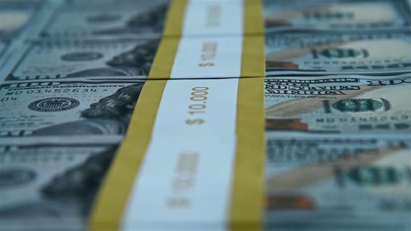 Bundles Of One Dollar Bills Tied.