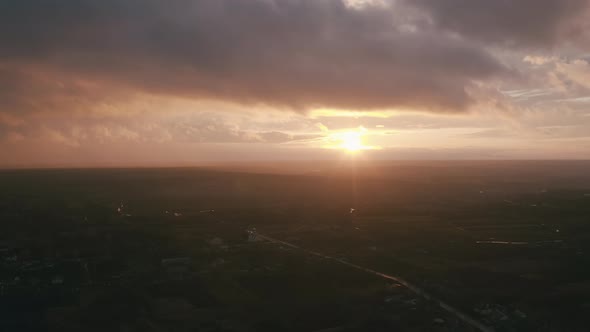  Epic Sunset and Smooth Camera Movement - Aerial View