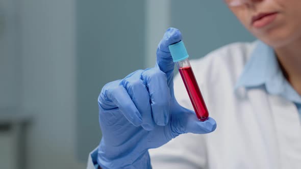 Close Up of Vacutainer Filled with Blood for Investigation, Stock Footage