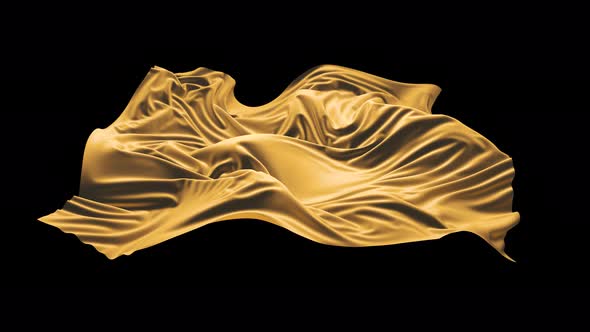 Abstract wave cloth movement dynamic yellow color. alt