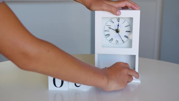 Wooden Calendar with an Important Event for July 4 USA Independence Day alt