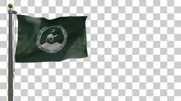 Balochistan Flag (Pakistan) on Flagpole with Alpha Channel alt