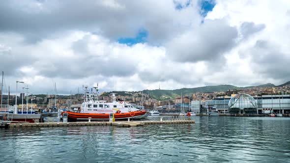 Timelapse of Genoa Genova Port, Italy alt