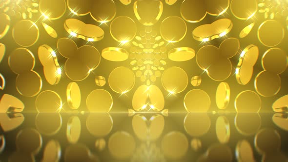 Abstract 3D Golden Circles Background 4K