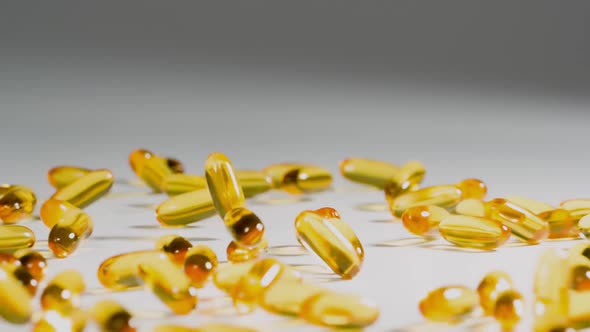 Vitamins and supplements fall in slow motion alt
