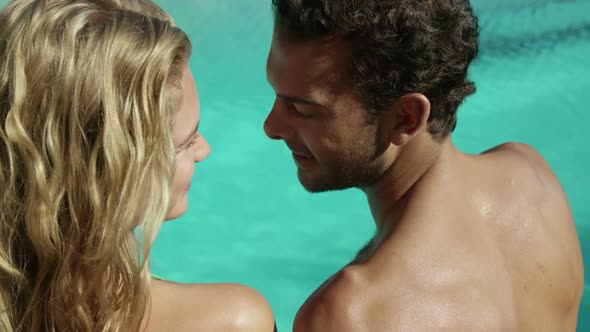 Happy couple romancing alt