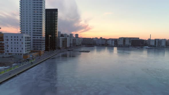 Aerial Shot of Modern Apartment Buildings in Stockholm