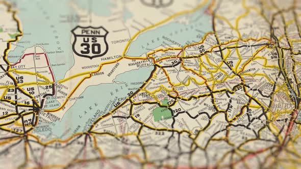 USA Old Road Paper Map Slider Shot alt