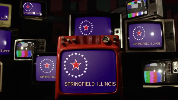 Flag Of Springfield, Illinois, and Retro TVs.