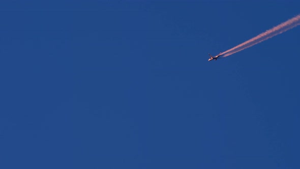 Jet Plane with Sunset Trail alt