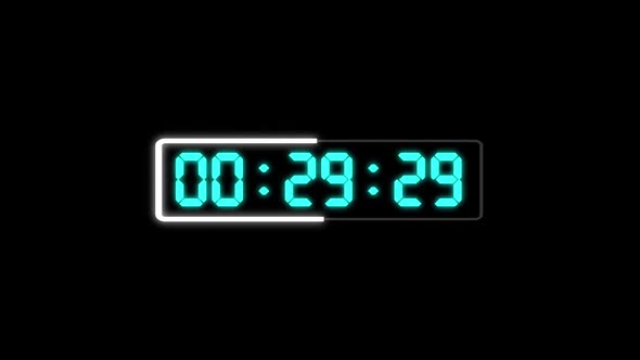 Countdown 1 Minutes, 60 Sec Countdown Digital Clock alt