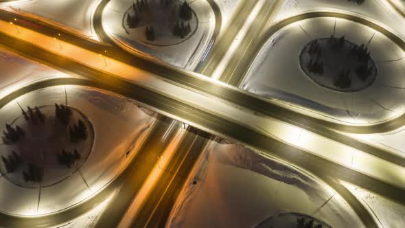 Timelapse Road Junction At Night alt