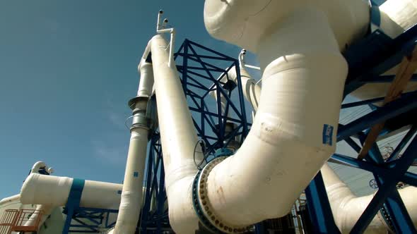 A Desalination Plants White Pipes In Israel. alt