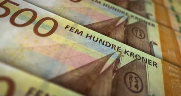 Norwegian Krone money banknote surface loop alt