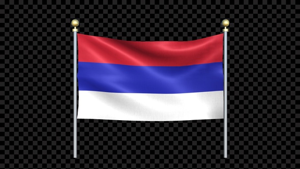 Republika Srpska Flag Waving In Double Pole Looped alt