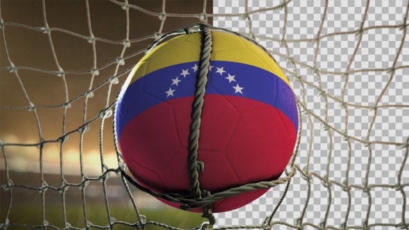 Soccer Ball Scoring Goal Night Frontal - Venezuela