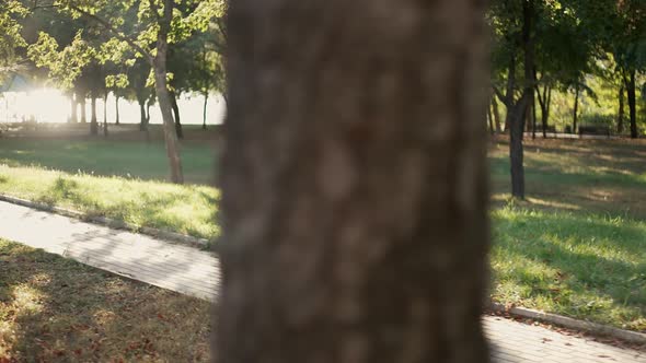 Fat Woman Running at the Park alt