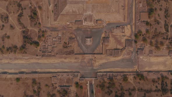 Aerial Birds Eye Overhead Top Down Panning Footage of Pyramid of the Sun alt