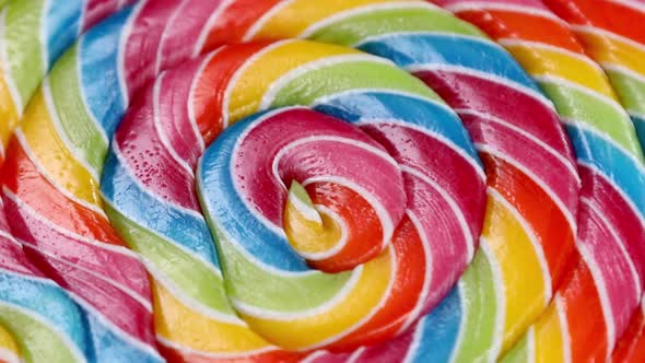 Colorful Spiral of a Lollipop on a Stick