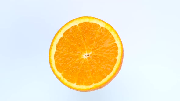 Rotate Half Orange Isolated on White Background