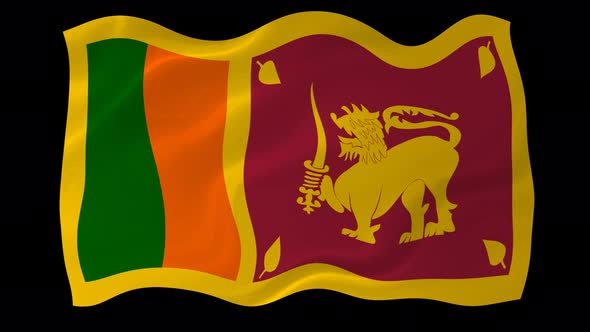Sri Lanka Flag Wavy National Flag Animation