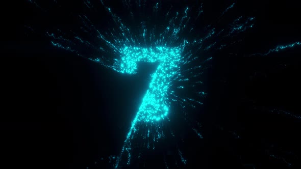 7 Number With Futuristic Particles Hd alt