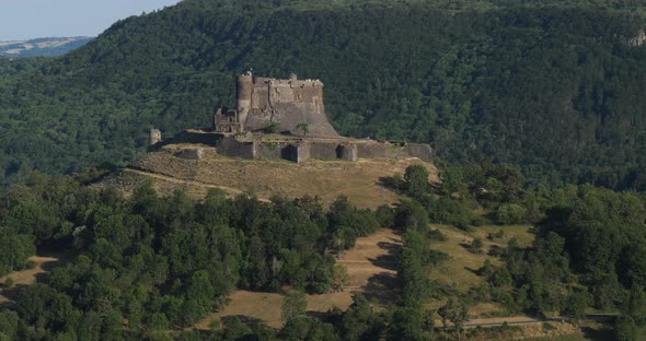 Murol, Puy de Dome, Auvergne, France. The middle age fortress dated XII th century alt