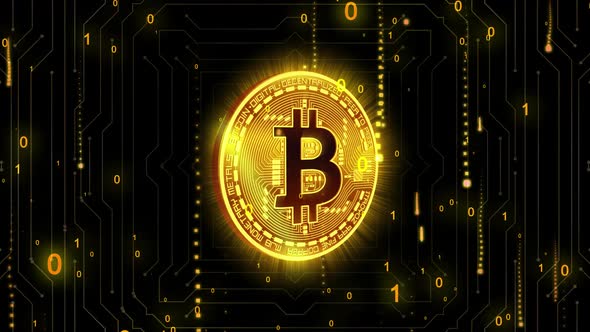 Bitcoin Cryptocurrency Mining Background With Alpha alt
