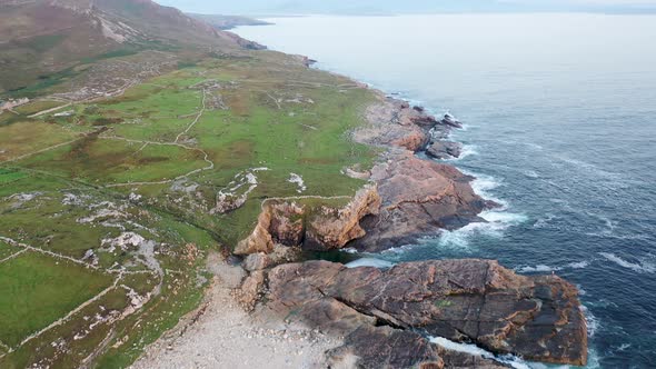 Aerial View of the Coastline By Marmeelan and Falcorrib South of Dungloe County Donegal  Ireland alt