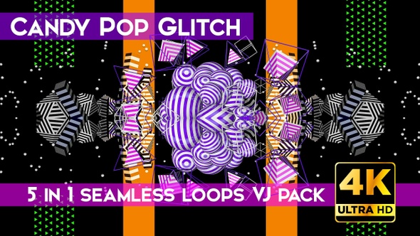 Candy Pop Glitch VJ Loops