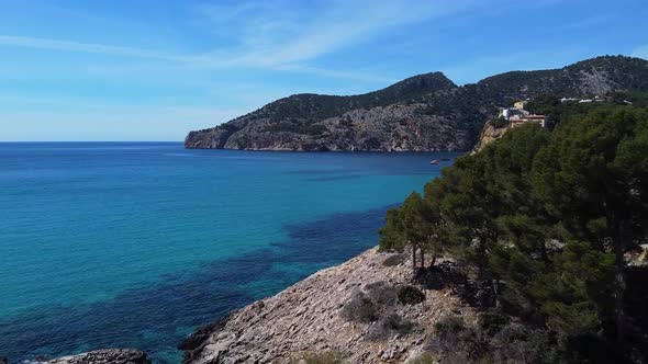 Exotic coastline of resort with luxurious hotel alt