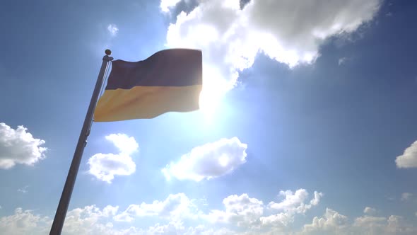 Baden-Wuerttemberg Flag on a Flagpole V4 alt