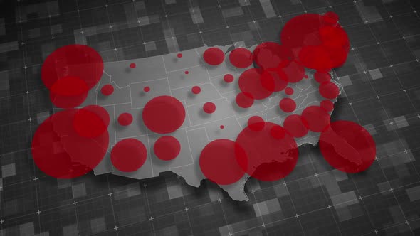 COVID19 Coronavirus Epidemic - USA Population Map 02 - HD