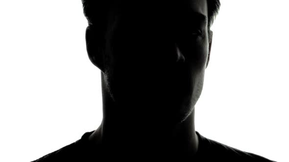 Common Young Adult Man Shape in Silhouette