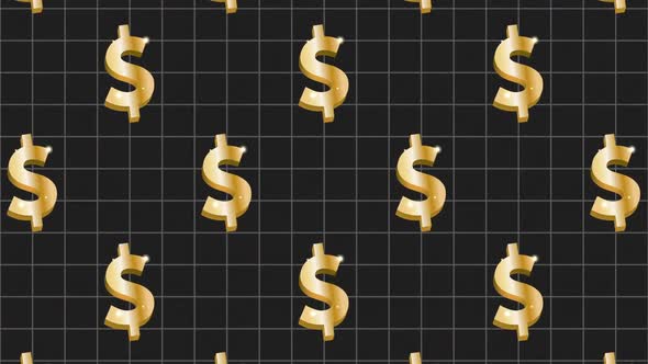 Golden Dollars Sign Falling Icon Background alt